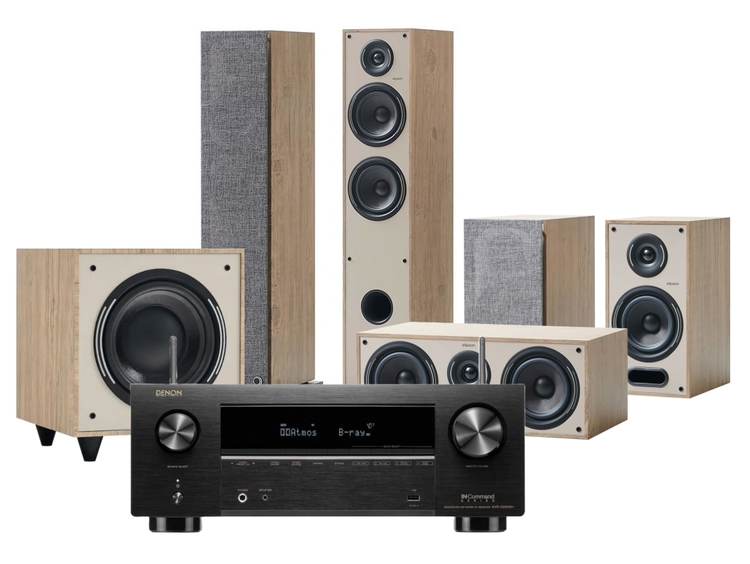 Elipson Horus Beige Cinema 5.1 & Denon AVR-X2800H​ Black
