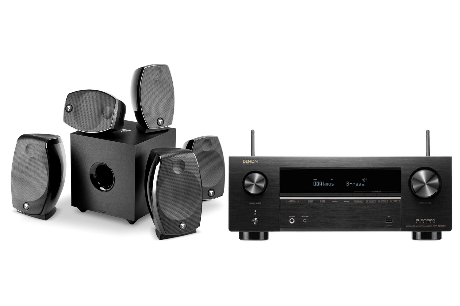 Focal Sib Evo Dolby Atmos 5.1.2 & Denon AVRX2800H Black