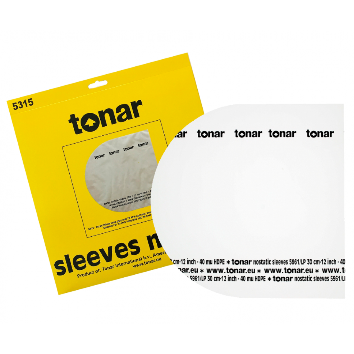 Tonar LP - 10” Nostatic inner sleeves 40 MU (50 pcs/pack)
