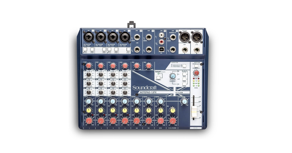 Soundcraft PA ミキサー NOTEPAD-12FX Amazon | Soundcraft （サウンドクラフト）Notepad-12FX 【 4モノラル